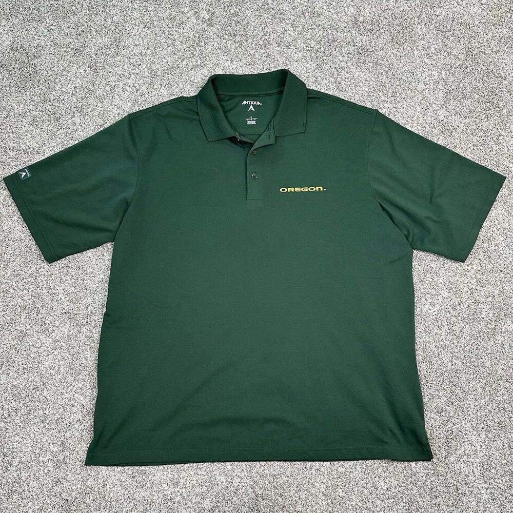 Oregon‎ Ducks Polo Mens Large Green Embroidered Antigua Football Basketball Golf